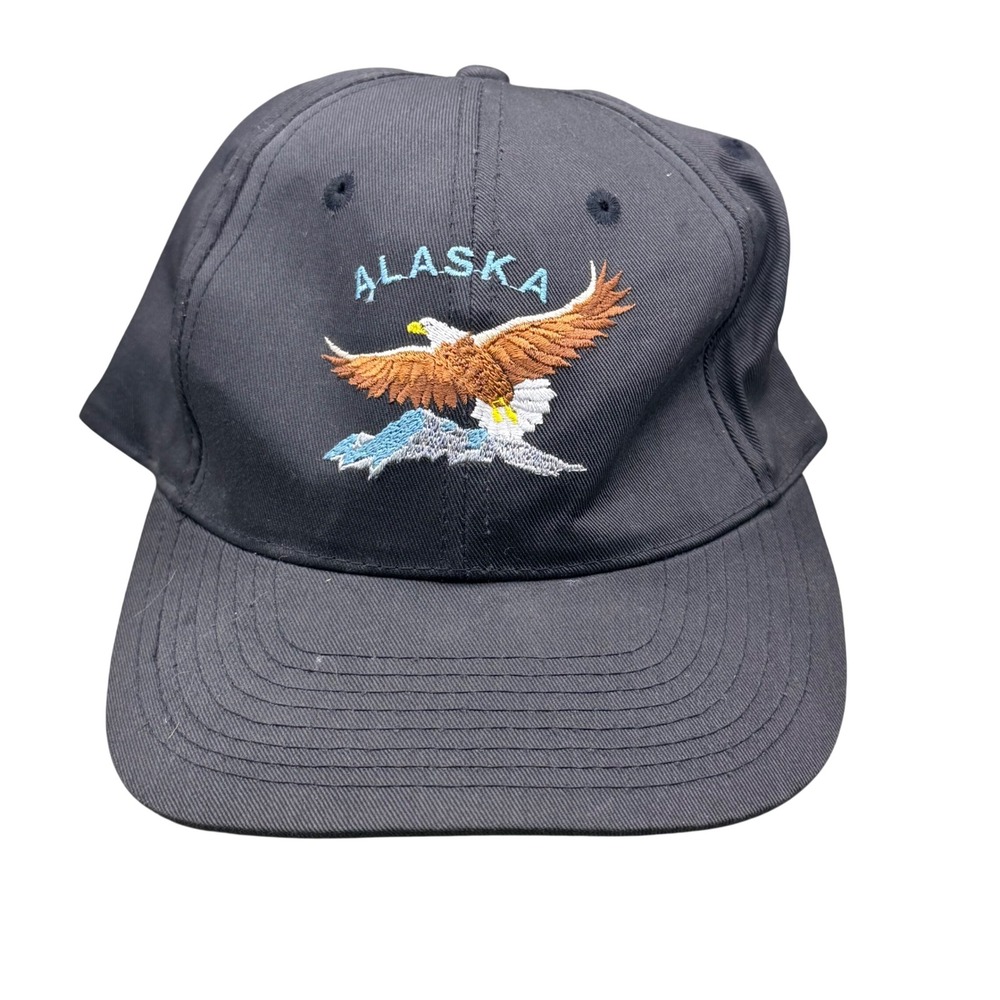 Alaska Bald Eagle Vintage Snapback Hat Arctic Circle Enterprises Black Cap